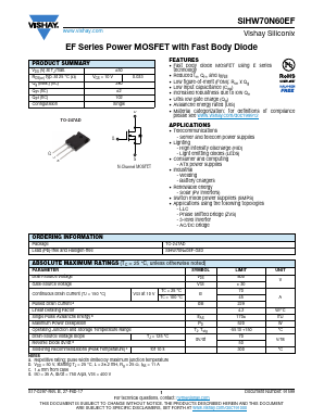 SIHW70N60EF Datasheet PDF Vishay Semiconductors