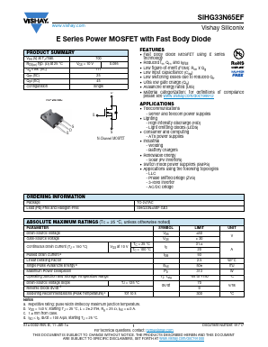 SIHG33N65EF Datasheet PDF Vishay Semiconductors