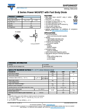 SIHP28N65EF Datasheet PDF Vishay Semiconductors