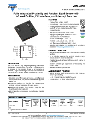 VCNL4010-GS08 Datasheet PDF Vishay Semiconductors