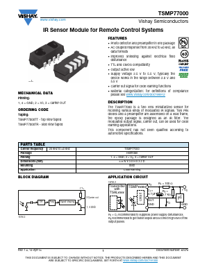 TSMP77000TT Datasheet PDF Vishay Semiconductors