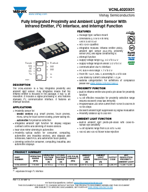 VCNL4020X01-GS08 Datasheet PDF Vishay Semiconductors