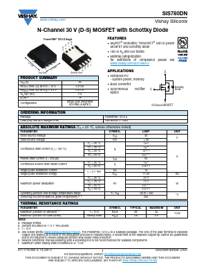 SIS780DN-T1-GE3 Datasheet PDF Vishay Semiconductors