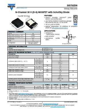 SIS782DN-T1-GE3 Datasheet PDF Vishay Semiconductors