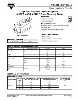 VSKT500-PBF Datasheet PDF Vishay Semiconductors