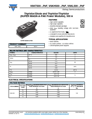 VSKH500-16PBF Datasheet PDF Vishay Semiconductors