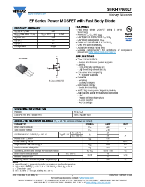 SIHG47N60EF-GE3 Datasheet PDF Vishay Semiconductors