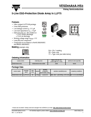 VESD05A5A-HS3-GS08 Datasheet PDF Vishay Semiconductors