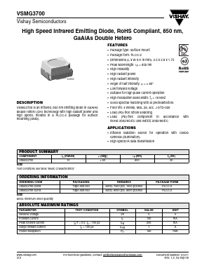 VSMG3700 Datasheet PDF Vishay Semiconductors