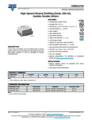 VSMG3700-GS18 Datasheet PDF Vishay Semiconductors