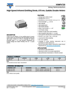 VSMF4720 Datasheet PDF Vishay Semiconductors