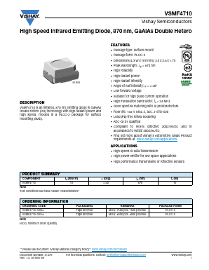VSMF4710 Datasheet PDF Vishay Semiconductors