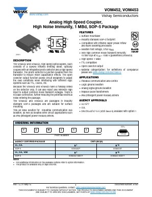 VOM453T Datasheet PDF Vishay Semiconductors