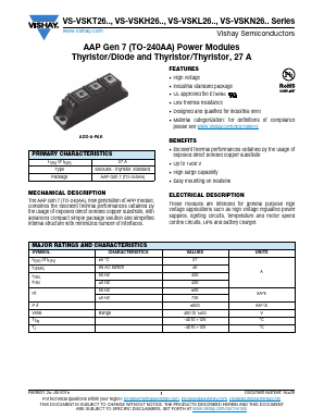 VS-VSKT26-14 Datasheet PDF Vishay Semiconductors