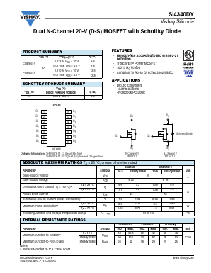SI4340DY Datasheet PDF Vishay Semiconductors