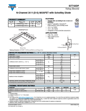 SI7742DP-T1-GE3 Datasheet PDF Vishay Semiconductors