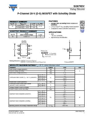 SI3879DV-T1-GE3 Datasheet PDF Vishay Semiconductors