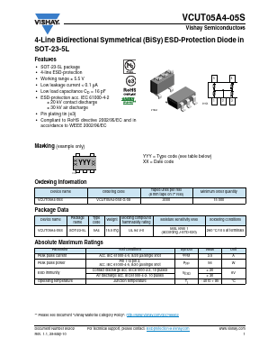 VCUT05A4-05S Datasheet PDF Vishay Semiconductors