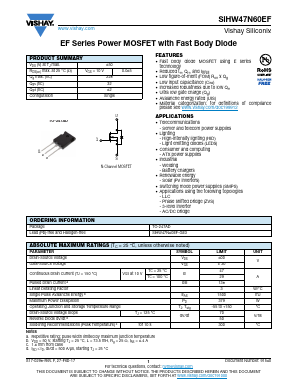 SIHW47N60EF-GE3 Datasheet PDF Vishay Semiconductors