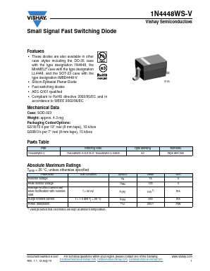 1N4448WS-V Datasheet PDF Vishay Semiconductors