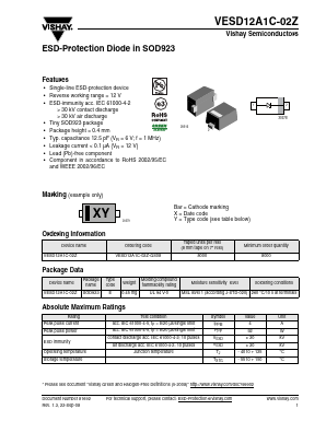 VESD12A1C-02Z Datasheet PDF Vishay Semiconductors