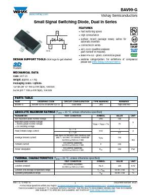 BAV99-G3-08 Datasheet PDF Vishay Semiconductors