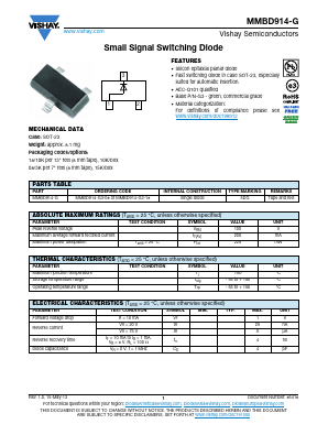 MMBD914-G Datasheet PDF Vishay Semiconductors