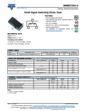MMBD7000-G Datasheet PDF Vishay Semiconductors