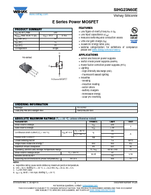 SIHG23N60E-GE3 Datasheet PDF Vishay Semiconductors