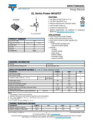 SIHG73N60AEL-GE3 Datasheet PDF Vishay Semiconductors