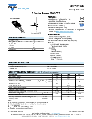 SIHF12N60E-E3 Datasheet PDF Vishay Semiconductors