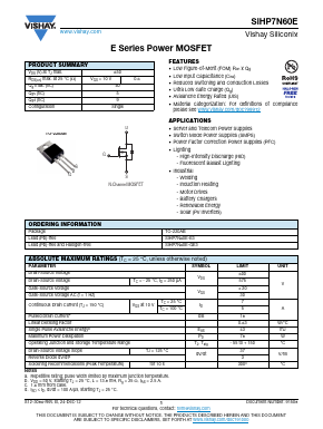 SIHP7N60E-GE3 Datasheet PDF Vishay Semiconductors