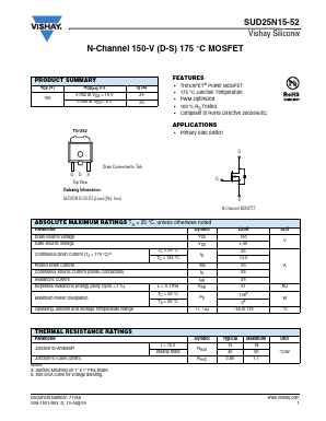 SUD25N15-52 Datasheet PDF Vishay Semiconductors