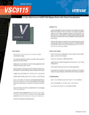 VSC9115 Datasheet PDF Vitesse Semiconductor
