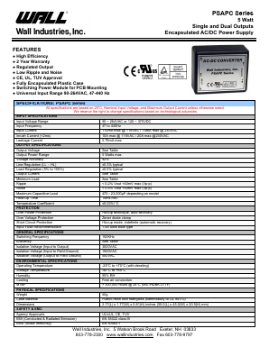 PSAPC-5S Datasheet PDF Wall Industries,Inc.