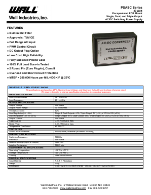 PSASC-12D Datasheet PDF Wall Industries,Inc.