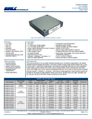 DCHB150-24S3.3 Datasheet PDF Wall Industries,Inc.