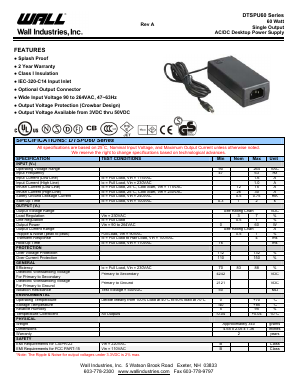 DTSPU60 Datasheet PDF Wall Industries,Inc.