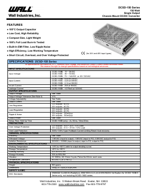 DCSD-150 Datasheet PDF Wall Industries,Inc.