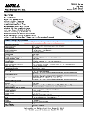 PSS320 Datasheet PDF Wall Industries,Inc.