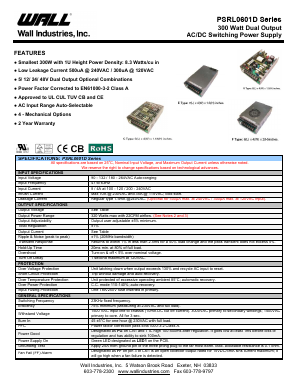 PSRL0601D Datasheet PDF Wall Industries,Inc.