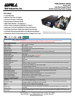 PSRL5016U4 Datasheet PDF Wall Industries,Inc.