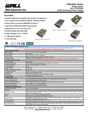 PSRL0601X-28 Datasheet PDF Wall Industries,Inc.