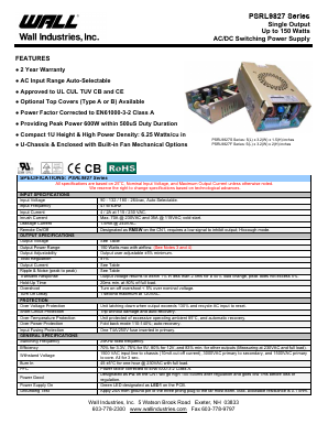 PSRL9827F18 Datasheet PDF Wall Industries,Inc.