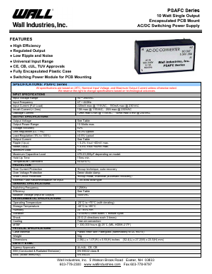 PSAFC-3.3S Datasheet PDF Wall Industries,Inc.