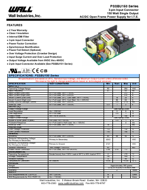 PSSBU150 Datasheet PDF Wall Industries,Inc.