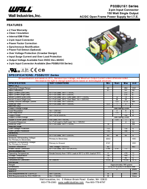 PSSBU151 Datasheet PDF Wall Industries,Inc.