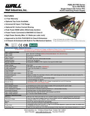 PSRL5017RX5-12I Datasheet PDF Wall Industries,Inc.