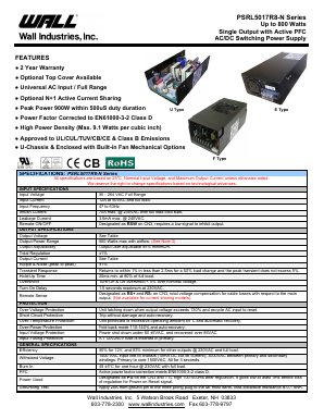 PSRL5017RX8-48N Datasheet PDF Wall Industries,Inc.