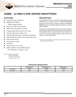 WED3EG7233S-D3 Datasheet PDF White Electronic Designs Corporation